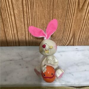 Vintage Rare Greenbrier Easter Cute Bunny Figurine Holding an Egg